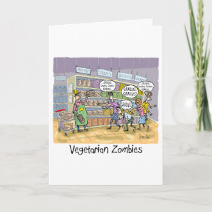 Tarjeta divertida de cumpleaños con - Zombies vege