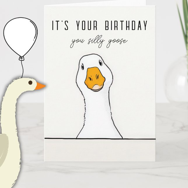 Tarjeta divertida de cumpleaños de ganso tonto par (Subido por el creador)