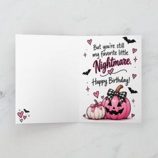 Tarjeta divertida de cumpleaños de Halloween, 'Boo