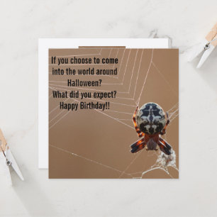 Tarjeta divertida de cumpleaños de Halloween de ar