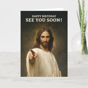 Tarjeta divertida de cumpleaños de Jesús