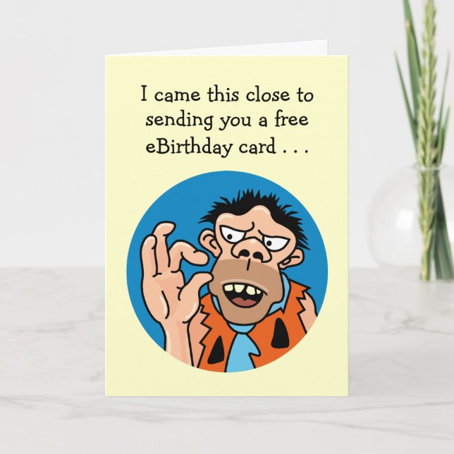 Tarjeta divertida de cumpleaños de la Edad de Pied (Anverso)
