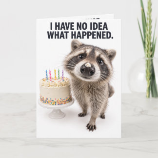 Tarjeta divertida de cumpleaños de mapache | Humor