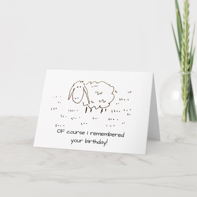 Tarjeta divertida de cumpleaños de oveja cartoon (Anverso)