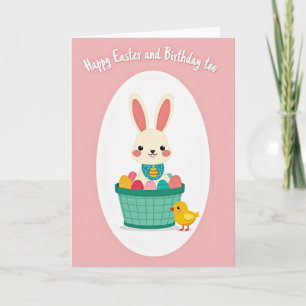 Tarjeta divertida de cumpleaños de Pascua de conej