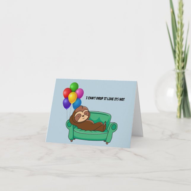 Tarjeta divertida de cumpleaños de perezoso durmie (Anverso)