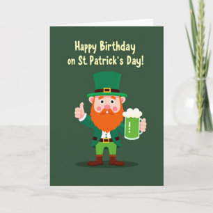 Tarjeta divertida de cumpleaños de San Patricio