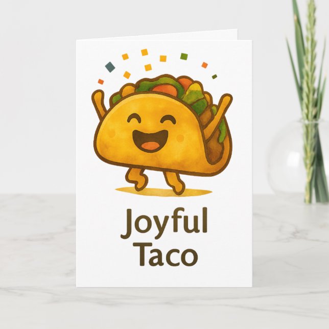 Tarjeta divertida de cumpleaños de taco Saludo (Anverso)