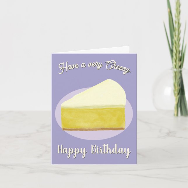 Tarjeta divertida de cumpleaños de tarta de queso (Anverso)