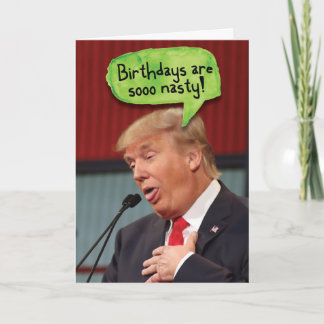Tarjeta divertida de cumpleaños de Trump Nasty Bir