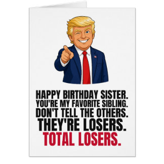 Tarjeta divertida de cumpleaños de Trump para herm
