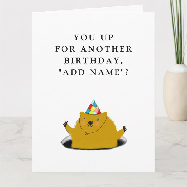 Tarjeta divertida de cumpleaños del Día de la Marm (Anverso)