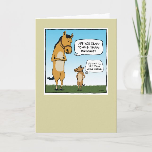 Tarjeta divertida de cumpleaños: Little Horse (Anverso)