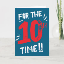 Tarjeta divertida de cumpleaños número 10 para ado