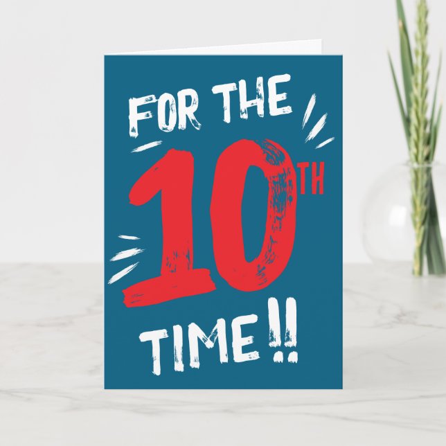 Tarjeta divertida de cumpleaños número 10 para ado (Anverso)