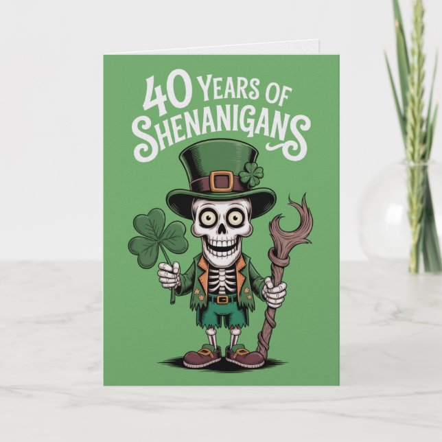 Tarjeta divertida de cumpleaños número 40, Día de  (Anverso)