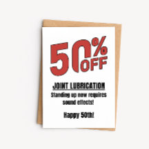 Tarjeta divertida de cumpleaños número 50 - 50% de