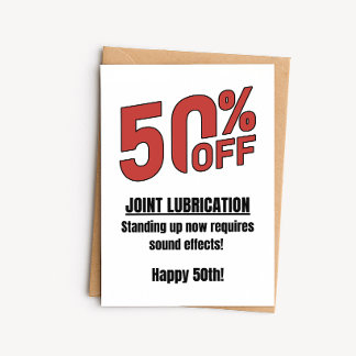 Tarjeta divertida de cumpleaños número 50 - 50% de