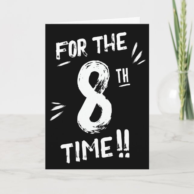 Tarjeta divertida de cumpleaños número 8 para niño (Anverso)