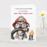 Tarjeta divertida de cumpleaños para bombero, comp