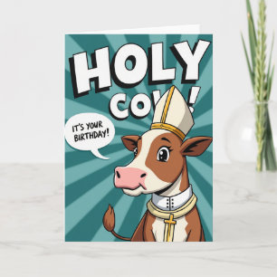 Tarjeta divertida de cumpleaños para bovino