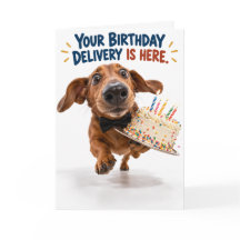 Tarjeta divertida de cumpleaños para Dachshund | H