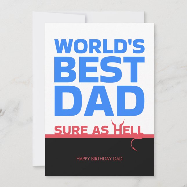 Tarjeta divertida de cumpleaños para el mejor papá (Anverso)