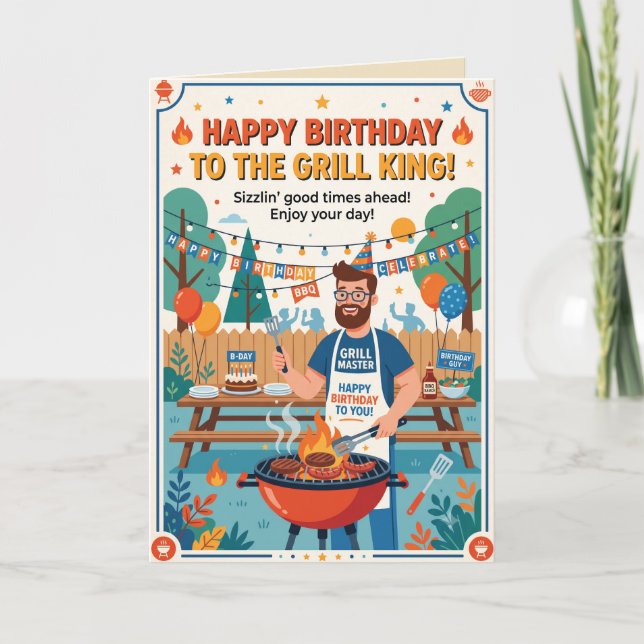Tarjeta divertida de cumpleaños para el rey de la  (Anverso)