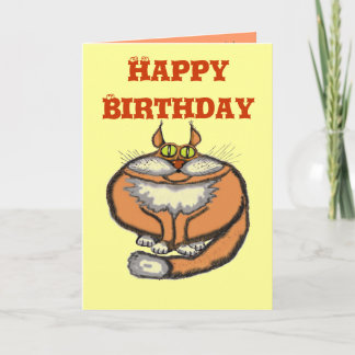 Tarjeta divertida de cumpleaños para gatos