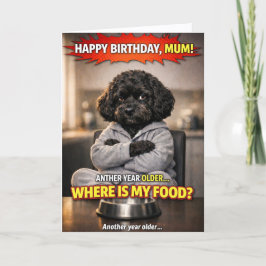 Tarjeta divertida de cumpleaños para mamá con un p
