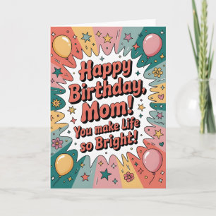 Tarjeta divertida de cumpleaños para mamá – Retroc
