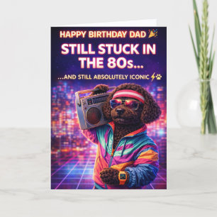Tarjeta divertida de cumpleaños para papá con perr