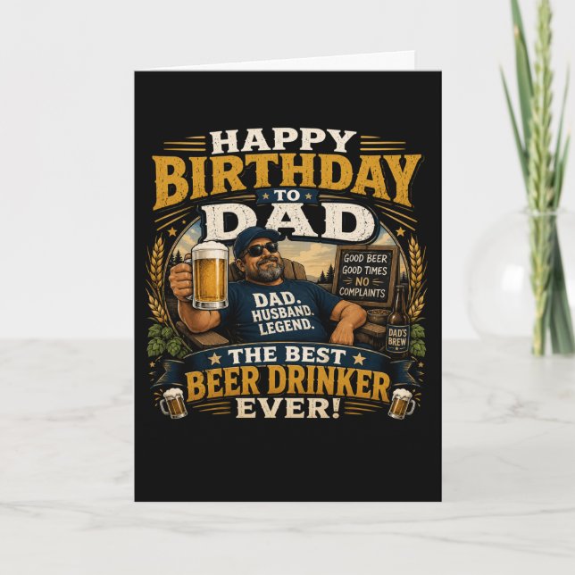 Tarjeta divertida de cumpleaños para papá, el mejo (Anverso)