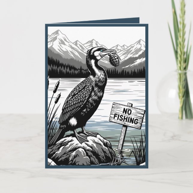 Tarjeta divertida de cumpleaños para pescadores (Anverso)