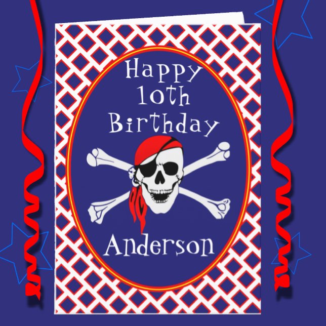 Tarjeta divertida de cumpleaños para pirata con ed (Subido por el creador)