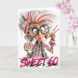 Tarjeta divertida de cumpleaños para una dulce señ