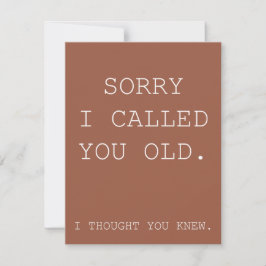 Tarjeta divertida de cumpleaños... perdón por llam