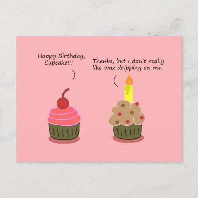 Tarjeta divertida de cumpleaños: problemas con la  (Anverso)
