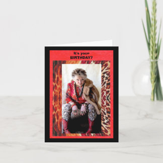 Tarjeta divertida de cumpleaños retrasada