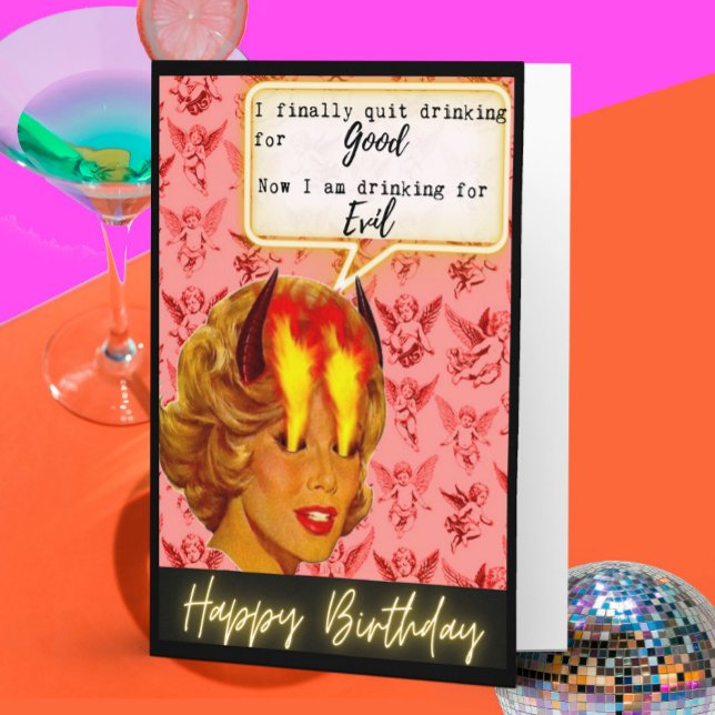 Tarjeta divertida de cumpleaños retro para la mejo (Subido por el creador)