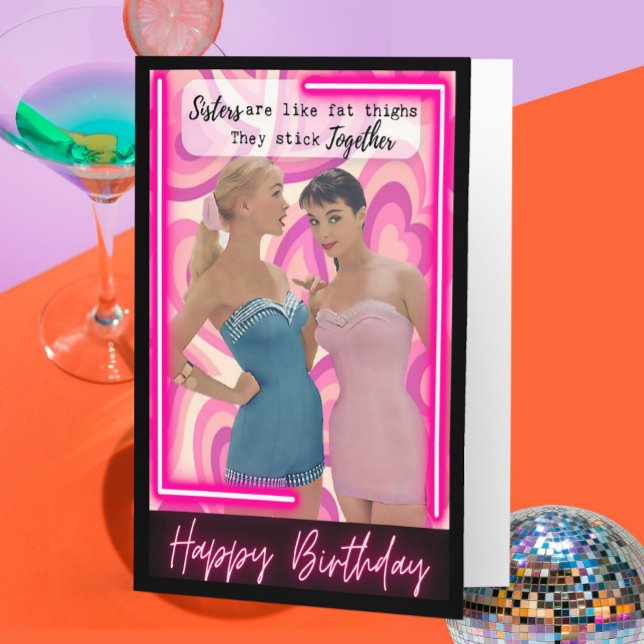 Tarjeta divertida de cumpleaños retro para la mejo (Subido por el creador)