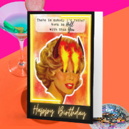 Tarjeta divertida de cumpleaños retro para la mejo