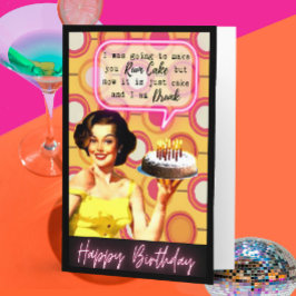 Tarjeta divertida de cumpleaños retro para la mejo