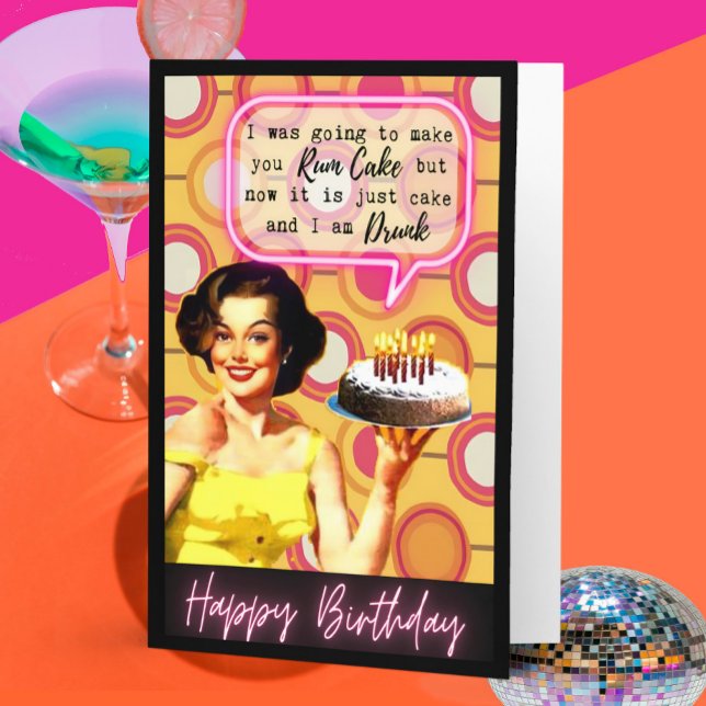 Tarjeta divertida de cumpleaños retro para la mejo (Subido por el creador)