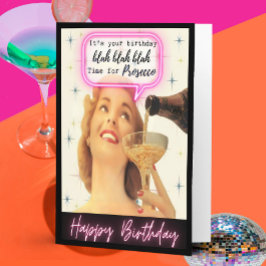 Tarjeta divertida de cumpleaños retro para la mejo