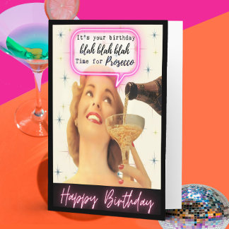 Tarjeta divertida de cumpleaños retro para la mejo