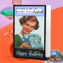 Tarjeta divertida de cumpleaños retro para la mejo