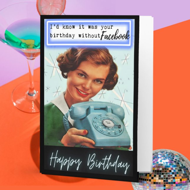 Tarjeta divertida de cumpleaños retro para la mejo (Subido por el creador)