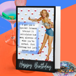 Tarjeta divertida de cumpleaños retro para la mejo