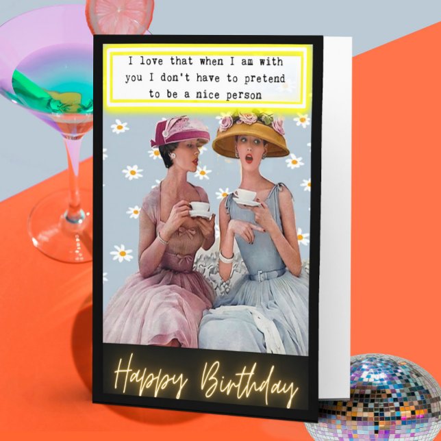 Tarjeta divertida de cumpleaños retro para la mejo (Subido por el creador)